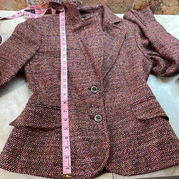 The Limited Women’s Blazer Tweed Wool Blend Long Sleeve Rust Orange Brown Size 4 - Picture 6 of 11